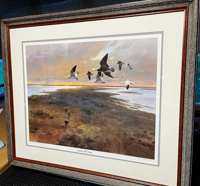 John P. Cowan Snows At Dawn Lithograph AP 1988 - Brand New Super Custom Sporting Frame