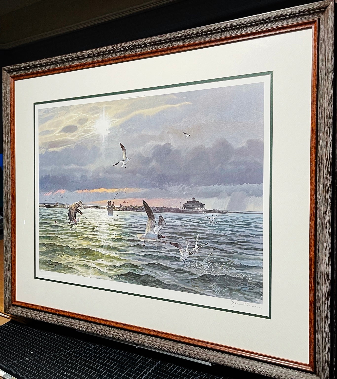John P. Cowan Sundown School Lithograph Year 1989 - Brand New Super Custom Sporting Frame
