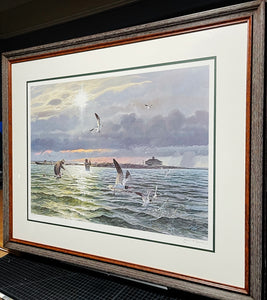 John P. Cowan Sundown School Lithograph Year 1989 - Brand New Super Custom Sporting Frame
