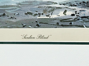 John P. Cowan Sunken Blind Lithograph Year 1979 - Brand New Super Custom Sporting Frame