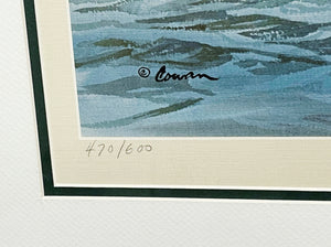 John P. Cowan Sunken Blind Lithograph Year 1979 - Brand New Super Custom Sporting Frame