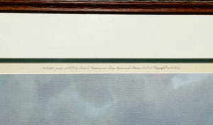John P. Cowan Sunken Blind Lithograph Year 1979 - Brand New Super Custom Sporting Frame