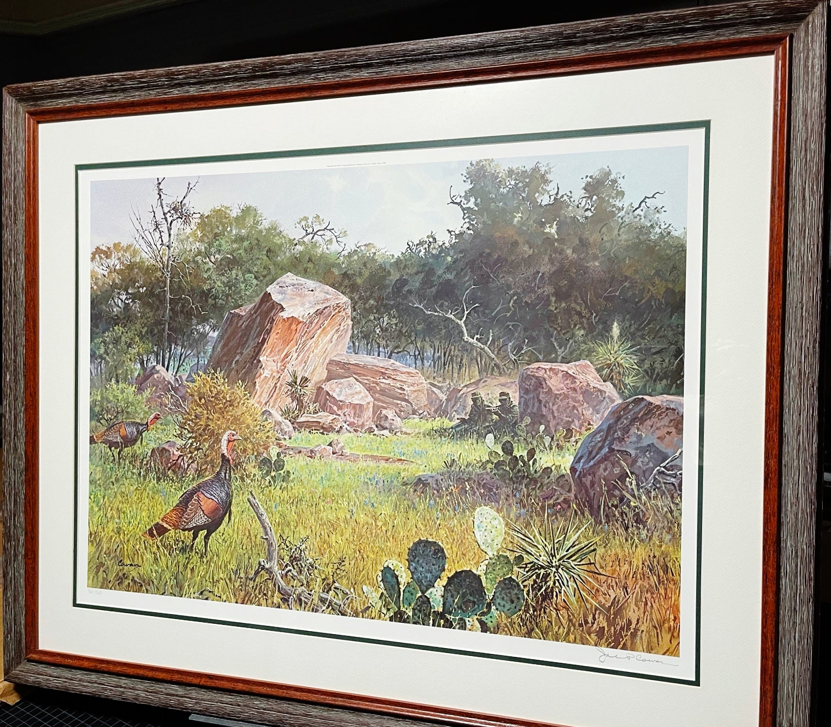 John P. Cowan Tom Foolery Lithograph 1990 - Brand New Super Custom Sporting Frame