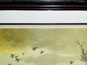 John P. Cowan Too Soon Lithograph Print  1973 - Brand New Super Custom Sporting Frame