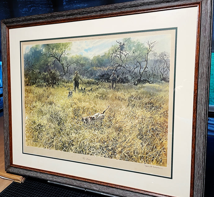 John P. Cowan Two Down Lithograph Year 1974 - Brand New Super Custom Sporting Frame