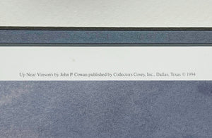 John P. Cowan - Up Near Vinson's - Lithograph 1994 - Brand New Custom Sporting Frame