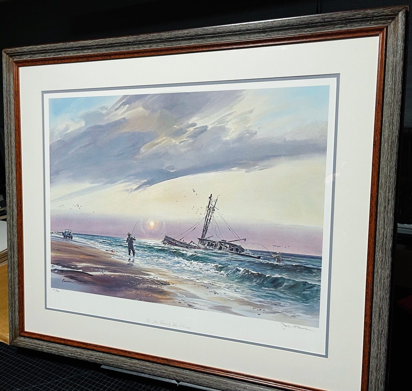 John P. Cowan - Up Near Vinson's - Lithograph 1994 - Brand New Custom Sporting Frame