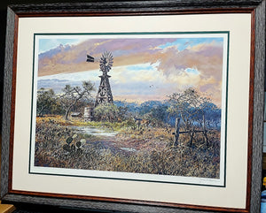 John P. Cowan - Windmill Whitetails - Lithograph 1988 - Brand New Custom Sporting Frame