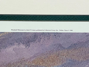 John P. Cowan - Windmill Whitetails - Lithograph 1988 - Brand New Custom Sporting Frame