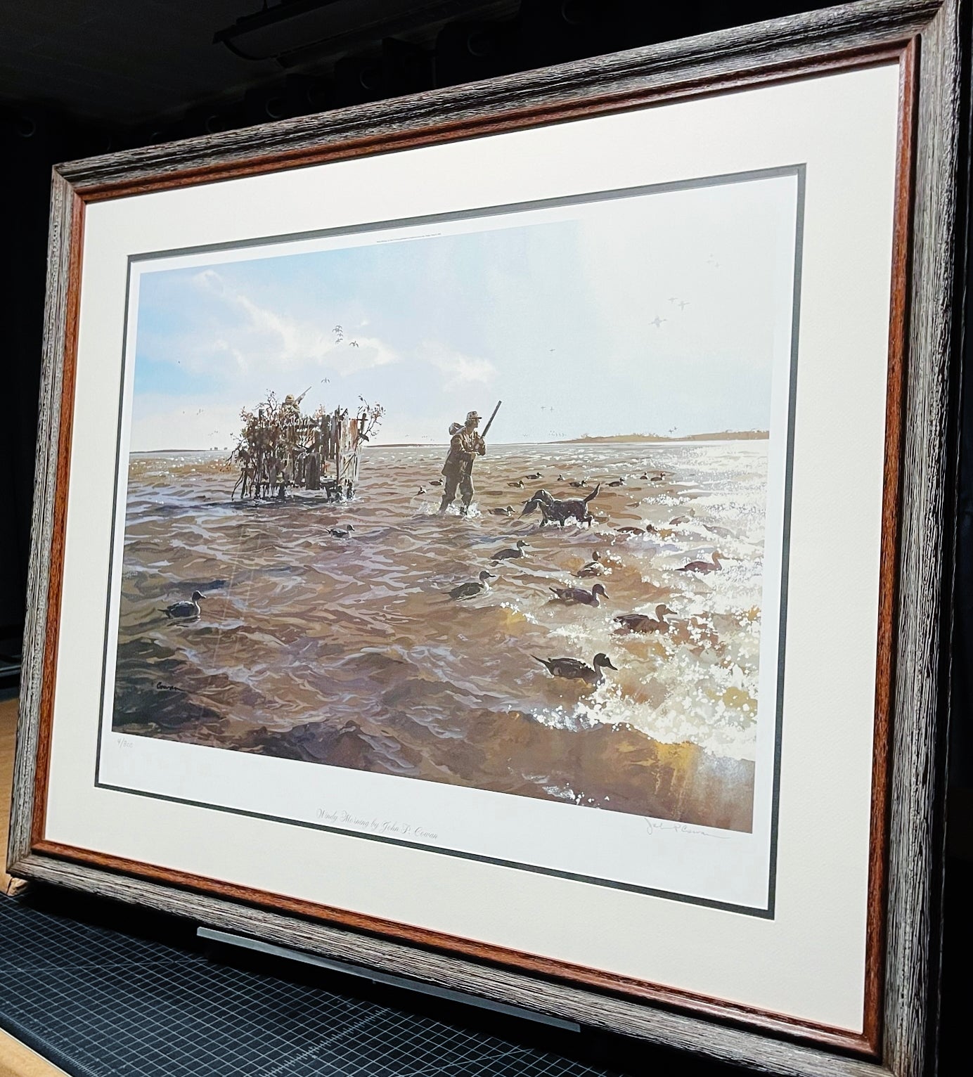 John P. Cowan - Windy Morning - Lithograph 1996 - Brand New Custom Sporting Frame