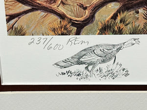 Ken Carlson - 1979 National Wild Turkey Federation Stamp Print With Stamp & Remarque - Brand New Custom Sporting Frame