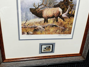 Ken Carlson 1984 Boone And Crockett Club Stamp Print With Stamp - Brand New Super Custom Sporting Frame