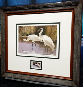 Ken Carlson 1985 Texas Non-Game Stamp Print With Stamp - Brand New Super Custom Sporting Frame