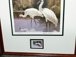 Ken Carlson 1985 Texas Non-Game Stamp Print With Stamp - Brand New Super Custom Sporting Frame