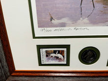 Load image into Gallery viewer, Ken Carlson 1985 Texas Non-Game Medallion Edition Stamp Print With Double Stamps - Brand New Custom Sporting Frame
