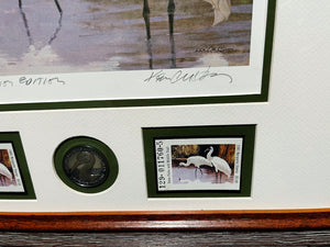 Ken Carlson 1985 Texas Non-Game Medallion Edition Stamp Print With Double Stamps - Brand New Custom Sporting Frame