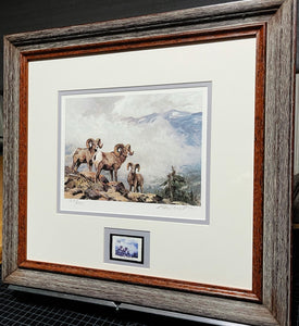 Ken Carlson 1986 Boone and Crockett Club Stamp Print With Stamp - Brand New Custom Sporting Frame