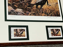 Load image into Gallery viewer, Ken Carlson - 1992 Texas Turkey Stamp Print With Double Stamps - Brand New Custom Sporting Frame
