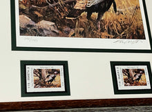 Load image into Gallery viewer, Ken Carlson - 1992 Texas Turkey Stamp Print With Double Stamps - Brand New Custom Sporting Frame