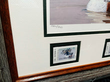 Load image into Gallery viewer, Ken Carlson 1994 Texas Waterfowl Duck Stamp Print With Double Stamps - Brand New Super Custom Sporting Frame