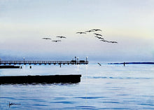 Load image into Gallery viewer, Les McDonald - Dawns Early Flight - Original Watercolor  Painting - Brand New Sporting Frame
