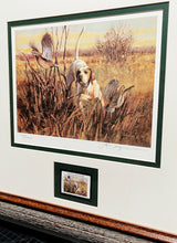 Load image into Gallery viewer, Lou Pasqua - 2000 Texas Quail Stamp Print With Stamp - Brand New Custom Sporting Frame