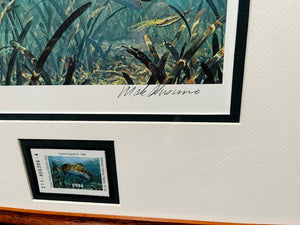 Mark Susinno 1994 Texas Saltwater Stamp Print With Stamp - Brand New Custom Sporting Frame