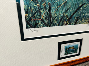Mark Susinno - 1994 Texas Saltwater Stamp Print With Stamp - Brand New Custom Sporting Frame