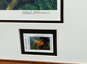 Mark Susinno - 2004 Texas Freshwater First Of Series Stamp Print With Double Stamps - Brand New Custom Sporting Frame