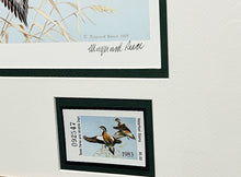 Load image into Gallery viewer, Maynard Reece 1983 Texas Waterfowl Duck Stamp Print With Double Stamps - Brand New Super Custom Sporting Frame