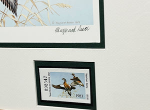 Maynard Reece 1983 Texas Waterfowl Duck Stamp Print With Double Stamps - Brand New Super Custom Sporting Frame