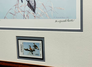 Maynard Reece  1983 Texas Waterfowl Duck Stamp Print With Stamp - Brand New Super Custom Sporting Frame