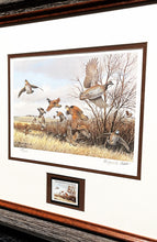 Load image into Gallery viewer, Maynard Reece - 1984 International Quail Foundation - Quail Research - Stamp Print With Stamp - Brand New Custom Sporting Frame
