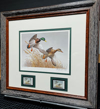 Load image into Gallery viewer, Maynard Reece  1988 National Fish And Wildlife Foundation Stamp Print With Double Stamps - Brand New Super Custom Sporting Frame    ***  SPRING SPECIAL  ***