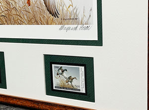 Maynard Reece  1988 National Fish And Wildlife Foundation Stamp Print With Double Stamps - Brand New Super Custom Sporting Frame    ***  SPRING SPECIAL  ***