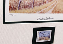 Load image into Gallery viewer, Maynard Reece - 2000 Quail Unlimited - Dove Conservation Stamp Print With Stamp - Heading For Water - Brand New Custom Sporting Frame