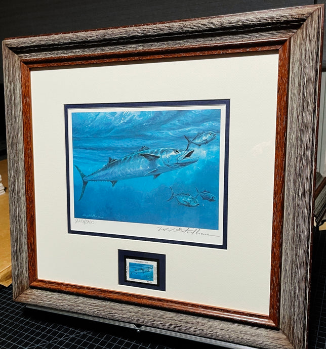 Mike Stidham 1987 Gulf Coastal Conservation Association GCCA CCA Stamp Print With Stamp - Brand New Super Custom Sporting Frame