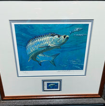 Load image into Gallery viewer, Mike Stidham - 1992 Texas Saltwater Stamp Print With Stamp - Brand New Custom Sporting Frame