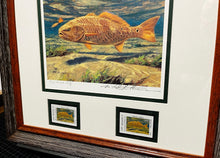 Load image into Gallery viewer, Mike Stidham - 1999 Texas Saltwater Stamp Print With Double Stamps - AP - Brand New Custom Sporting Frame
