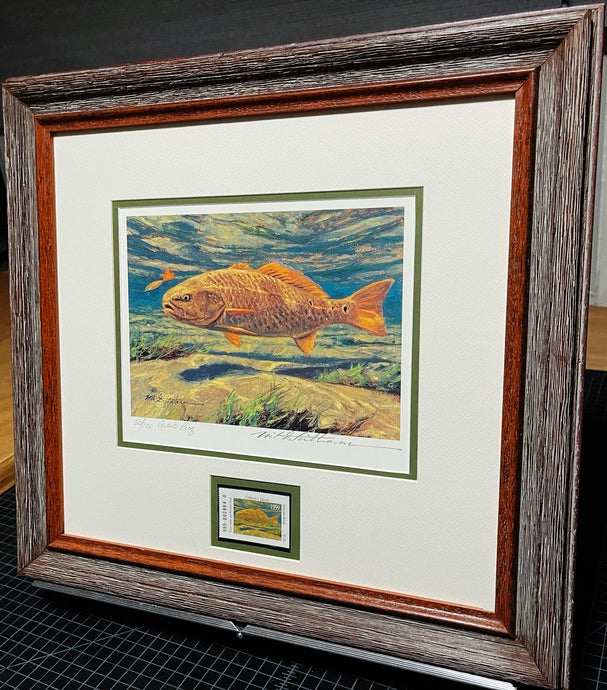 Mike Stidham 1999 Texas Saltwater Stamp Print With Stamp - Artist Proof - Brand New Super Custom Sporting Frame