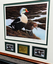 Load image into Gallery viewer, Nancy Howe 1991 Federal Waterfowl Duck Stamp Print Medallion Edition With Double Stamps - Brand New Super Custom Sporting Frame