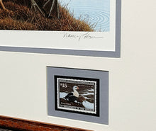 Load image into Gallery viewer, Nancy Howe 1991 Federal Waterfowl Duck Stamp Print With Double Stamps - Brand New Super Custom Sporting Frame
