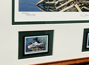 Neal Anderson  1994 Federal Duck Stamp Print With Double Stamps - Brand New Custom Sporting Frame