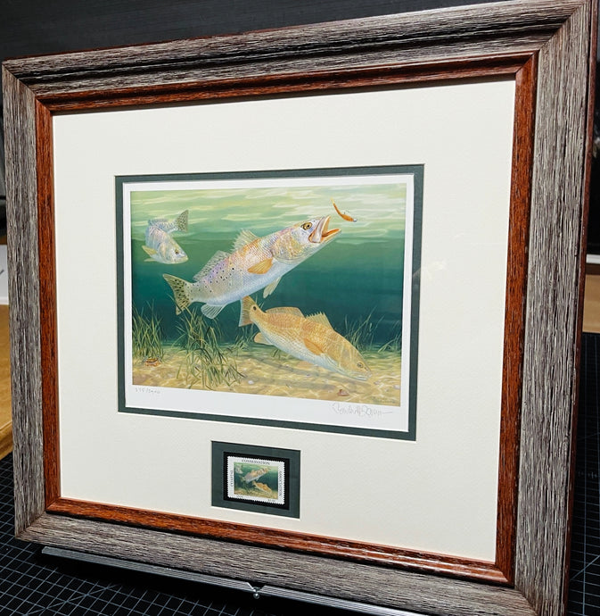 Randy McGovern 2010 CCA Coastal Conservation Association Print With Stamp - Brand New Super Custom Sporting Frame