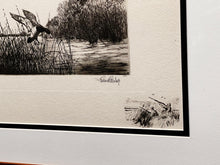 Load image into Gallery viewer, Richard Bishop - Blacks And Greenheads - 1945 Dry-point Etching Print - Remarque Edition- Black Ducks and Greenhead Mallards Lighting - Brand New Custom Sporting Frame