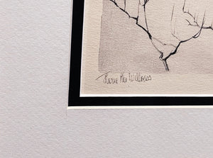 Richard Bishop Through The Willow's 1936 - Dry-Point Etching Print Year 1936 - Greenhead Mallards Flying - Brand New Super Custom Sporting Frame