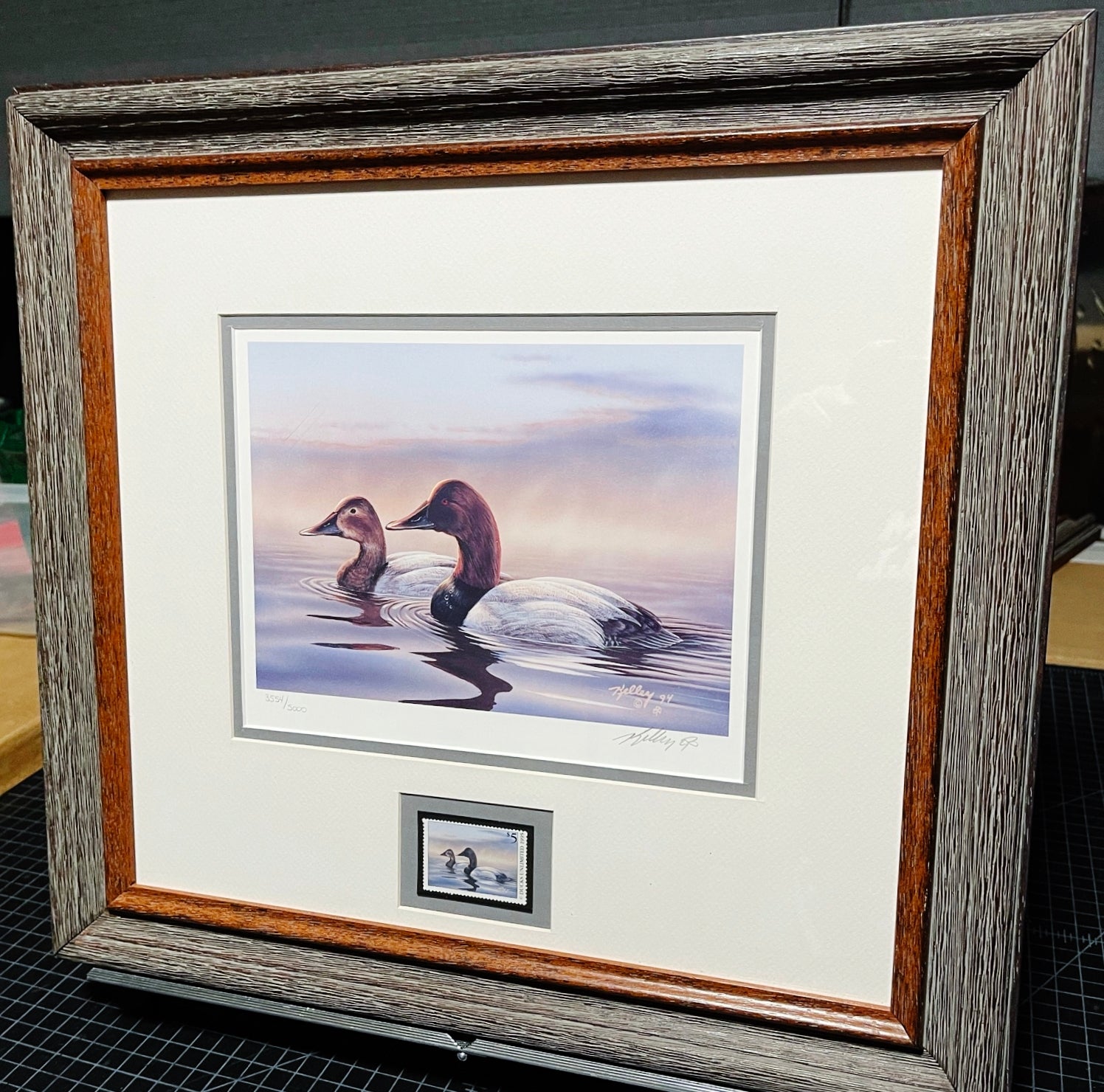 Rick Kelly 1995 Ducks Unlimited Stamp Print With Stamp - Brand New Super Custom Sporting Frame