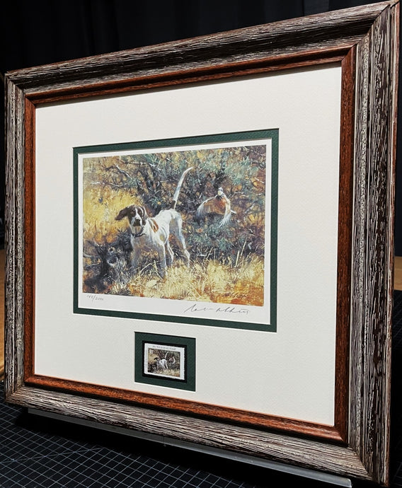 Robert Abbett 2001 Texas Quail Stamp Print With Stamp - Brand New Super Custom Sporting Frame