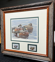 Load image into Gallery viewer, Robert Bateman 1990 Texas Waterfowl Duck Stamp Print With Double Stamps - Brand New Super Custom Sporting Frame