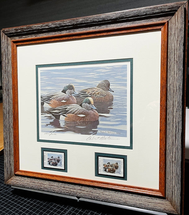 Robert Bateman 1990 Texas Waterfowl Duck Stamp Print With Double Stamps - Brand New Super Custom Sporting Frame